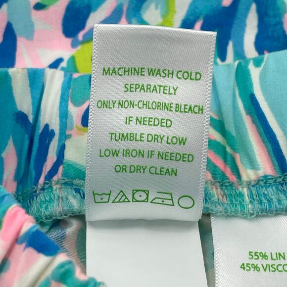 Lilly Pulitzer Ocean View Shorts, Blue Ibiza Cabana Print, Sz. S. Tropical Beach - Picture 4 of 8